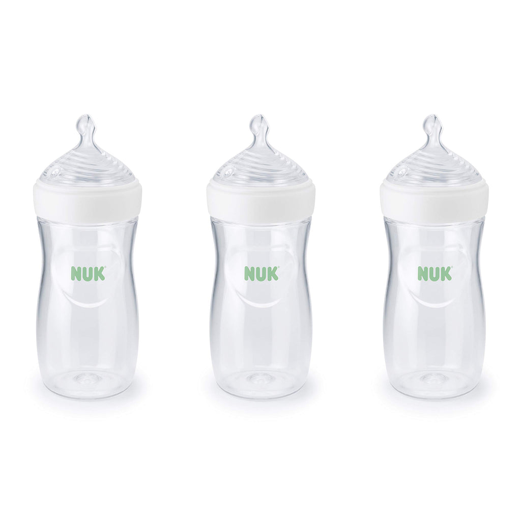 NUK Simply Natural Baby Bottle with SafeTemp, 5 oz, 2 Pack, Pink Hearts