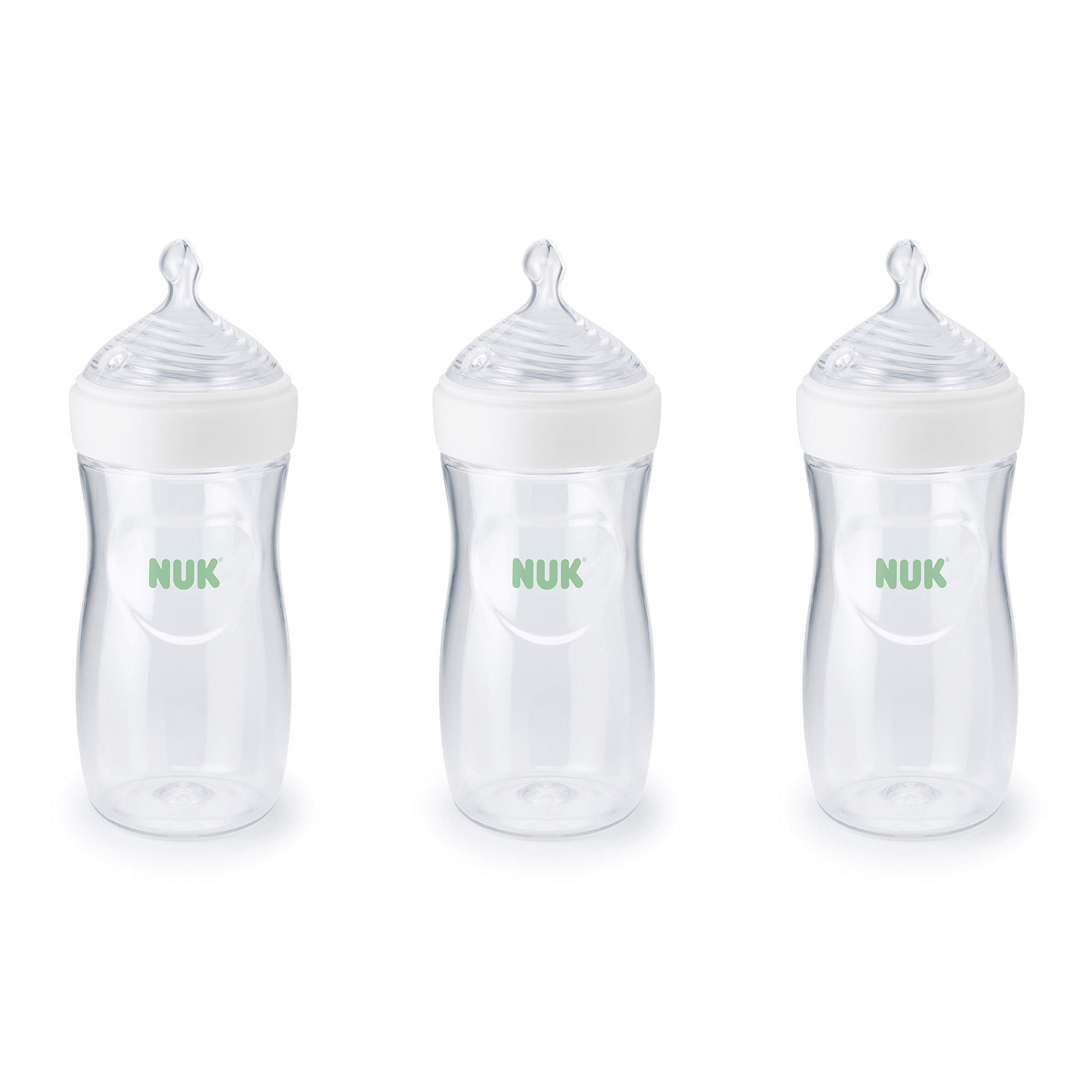 NUK Simply Natural Baby Bottle with SafeTemp, 5 oz, 2 Pack, Pink Hearts