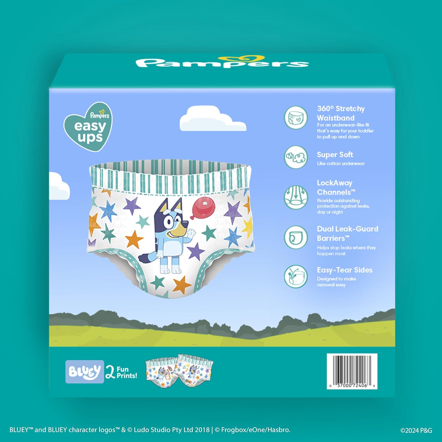 Pampers Training Pants - Easy Ups Boys & Girls Bluey - Size 2T-3T, 140 Count, Children's Potty Underwear (Packaging May Vary)