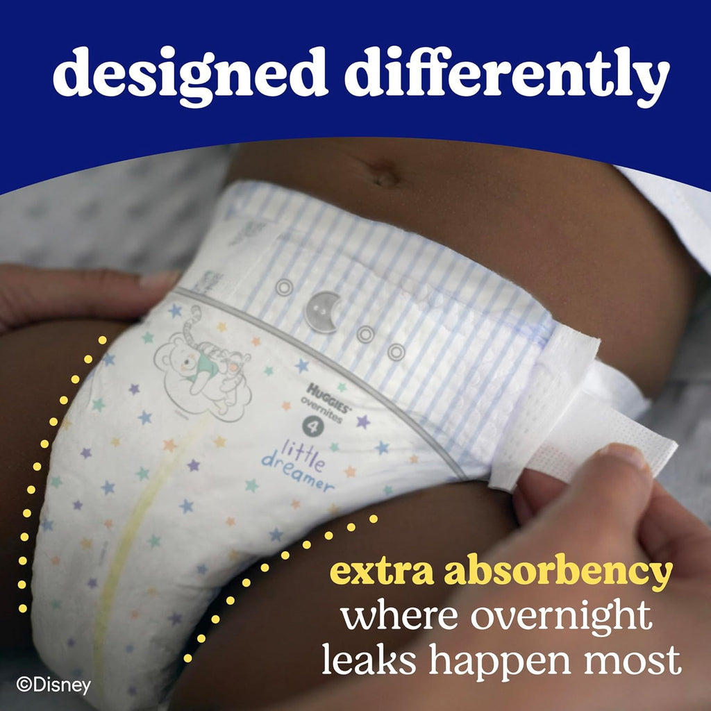 Huggies Size 5 Overnites Baby Diapers: Overnight Diapers, Size 5 (27+ lbs), 100 Ct (2 Packs of 50), Packaging May Vary