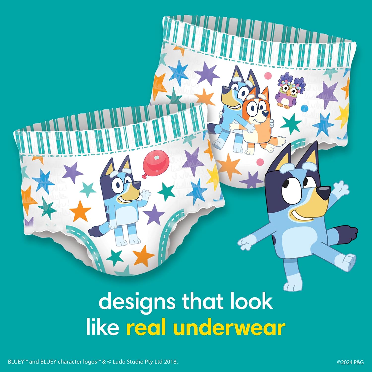 Pampers Training Pants - Easy Ups Boys & Girls Bluey - Size 2T-3T, 140 Count, Children's Potty Underwear (Packaging May Vary)