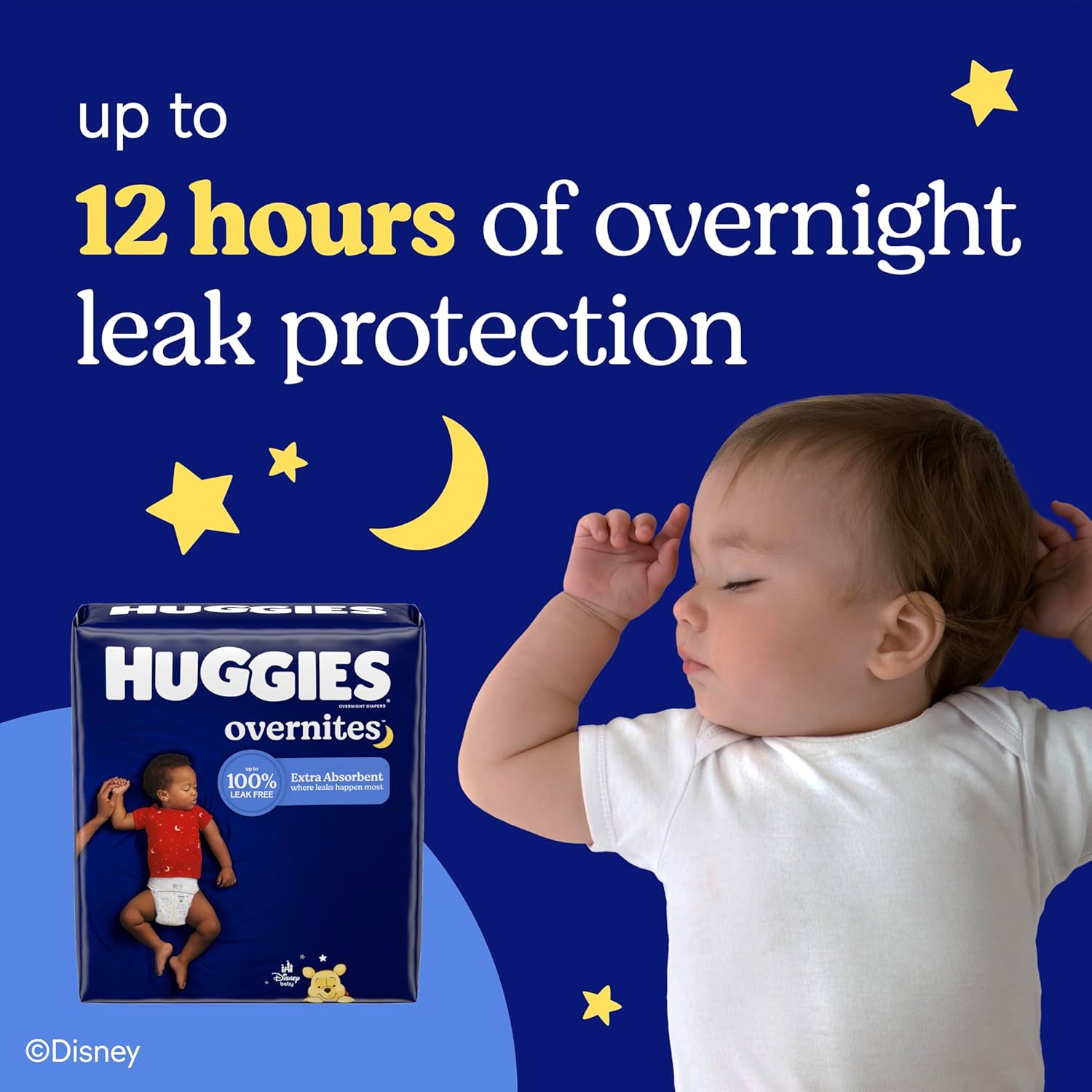 Huggies Size 5 Overnites Baby Diapers: Overnight Diapers, Size 5 (27+ lbs), 100 Ct (2 Packs of 50), Packaging May Vary