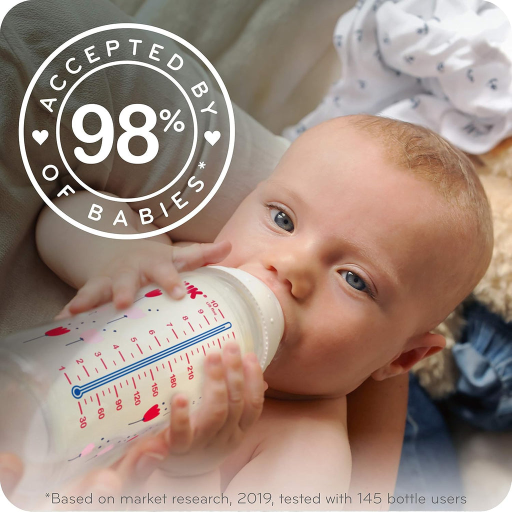 NUK Smooth Flow Anti Colic Baby Bottle, 10 oz, 3 Pack, Elephant