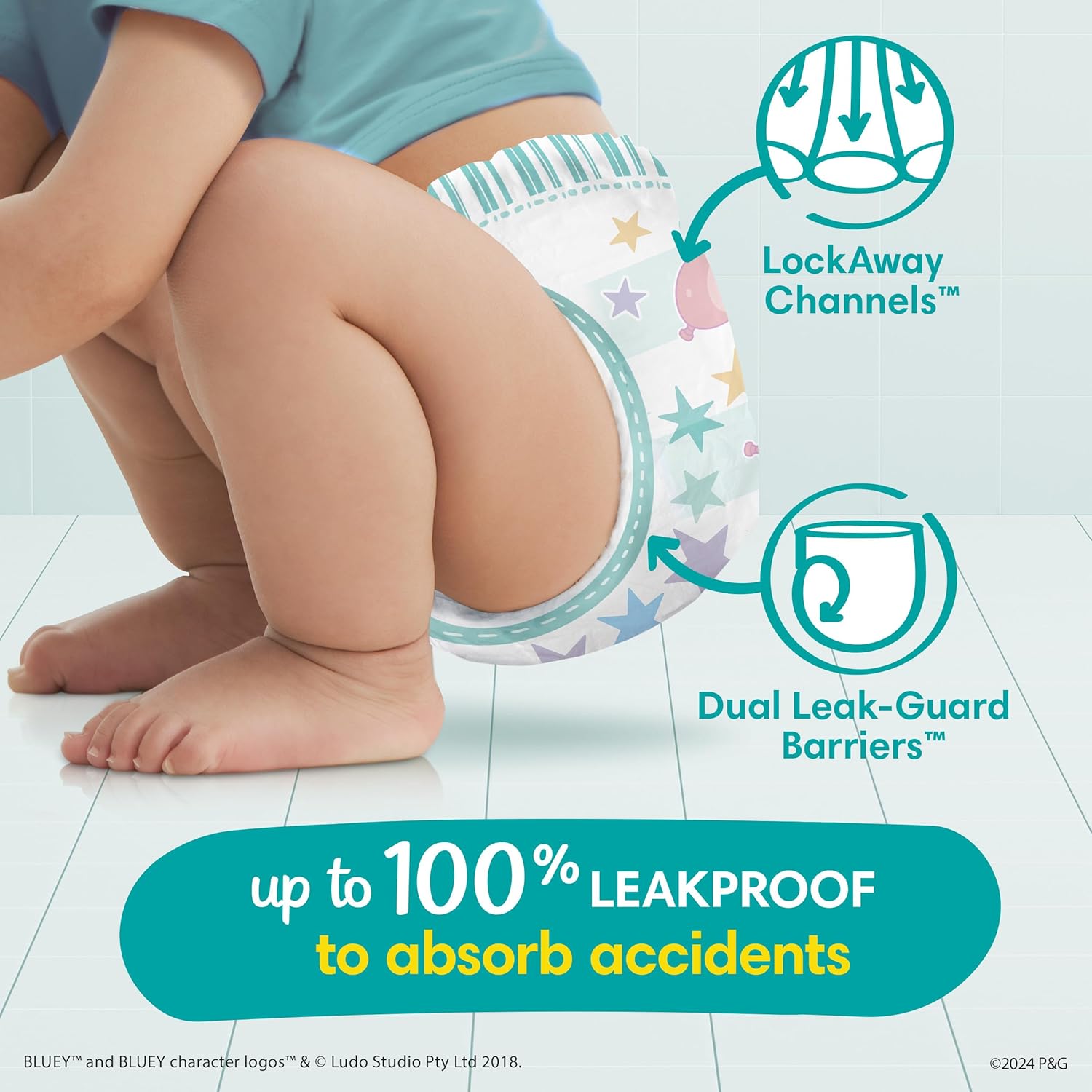 Pampers Training Pants - Easy Ups Boys & Girls Bluey - Size 2T-3T, 140 Count, Children's Potty Underwear (Packaging May Vary)