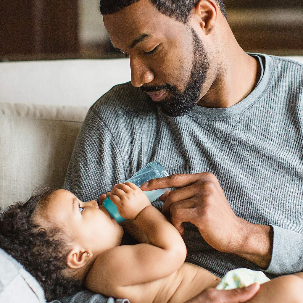 Evenflo Feeding Classic Tinted Plastic Standard Neck Bottles for Baby, Infant and Newborn, Pink/Lavender/Teal, 8 Ounce (Pack of 12)