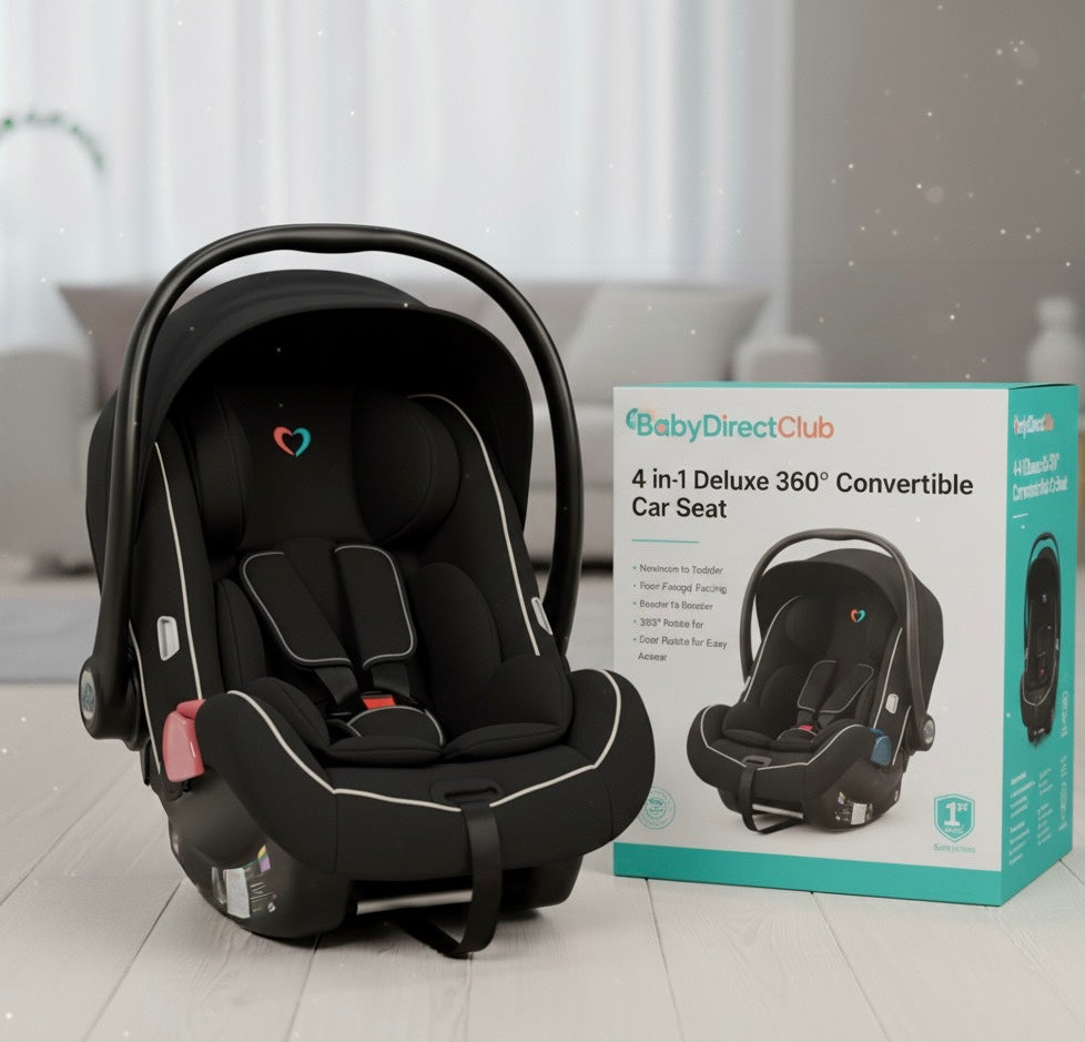 The Deluxe LuxeRide™ 4in1 360 Degree Car Seat- Baby Direct Club™ Exclusive