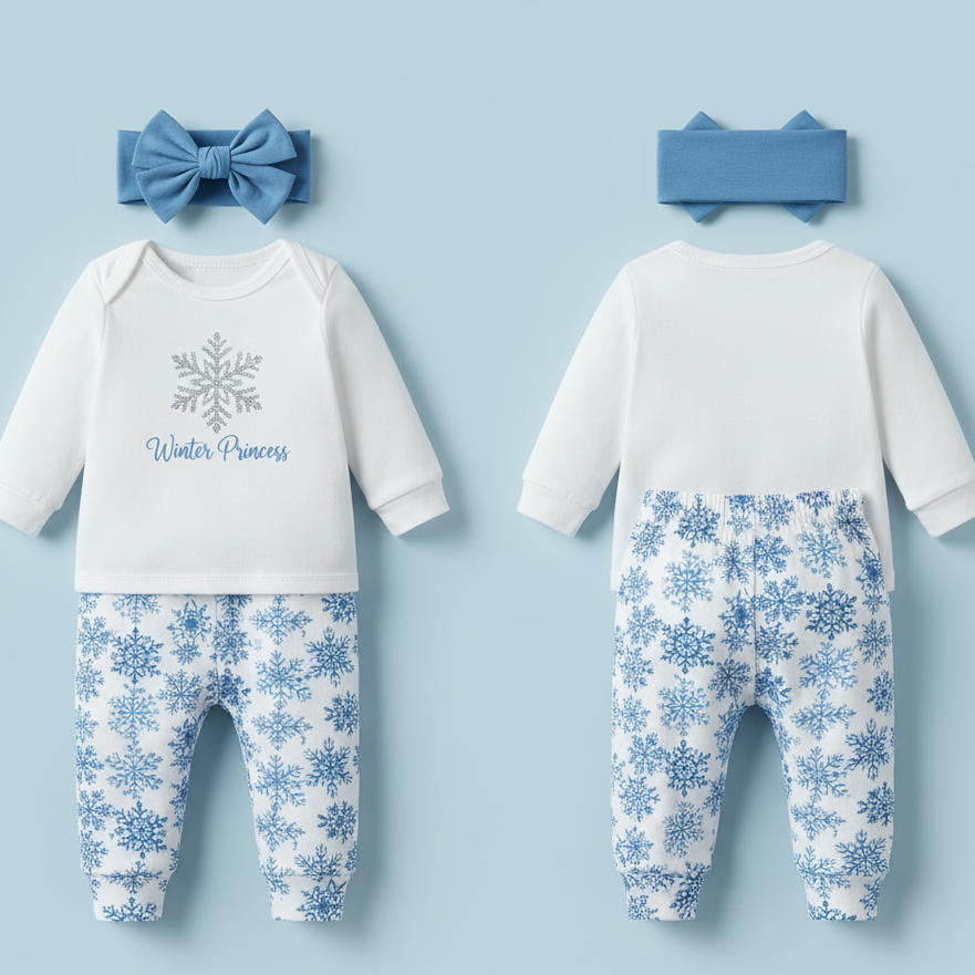 "Winter Princess" Snowflake Wonder 3-Piece Baby Direct Club ™ Outfit Set