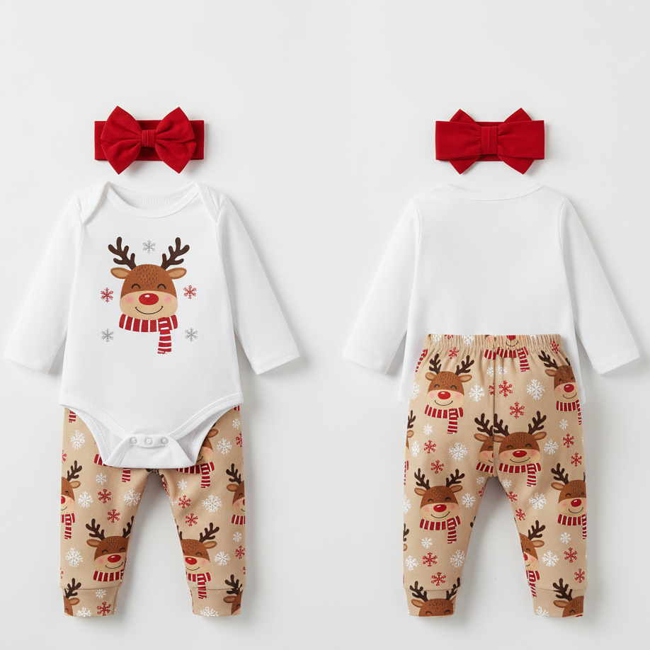 "My Little Reindeer" Christmas 3-Piece Baby Direct Club™ Outfit Set