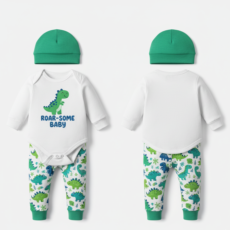 "Roar-some Baby" Dinosaur Adventure 3-Piece Baby Direct Club™ Outfit Set