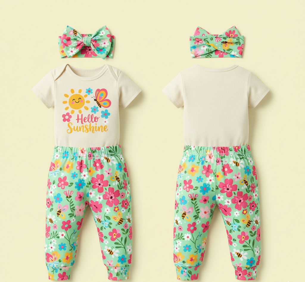 "Hello Sunshine" 3-Piece Summer Garden Baby Direct Club ™ Set
