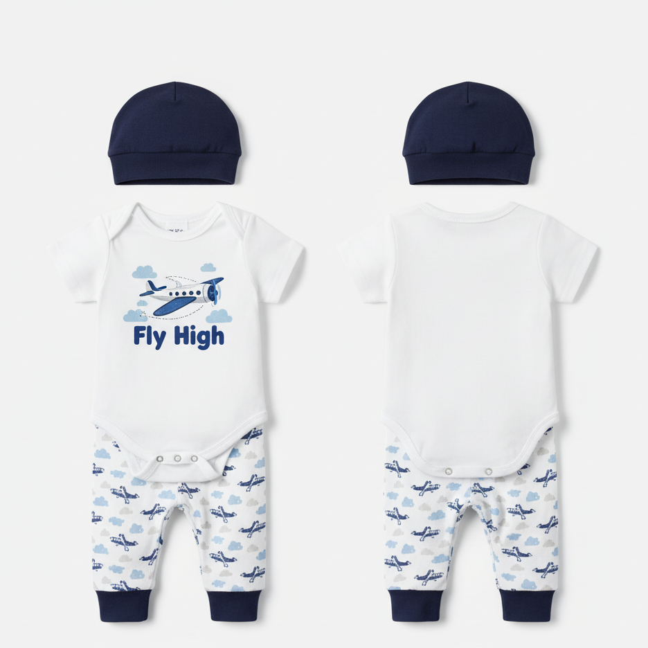 "Fly High" Little Pilot 3-Piece Baby Direct Club™ Outfit Set