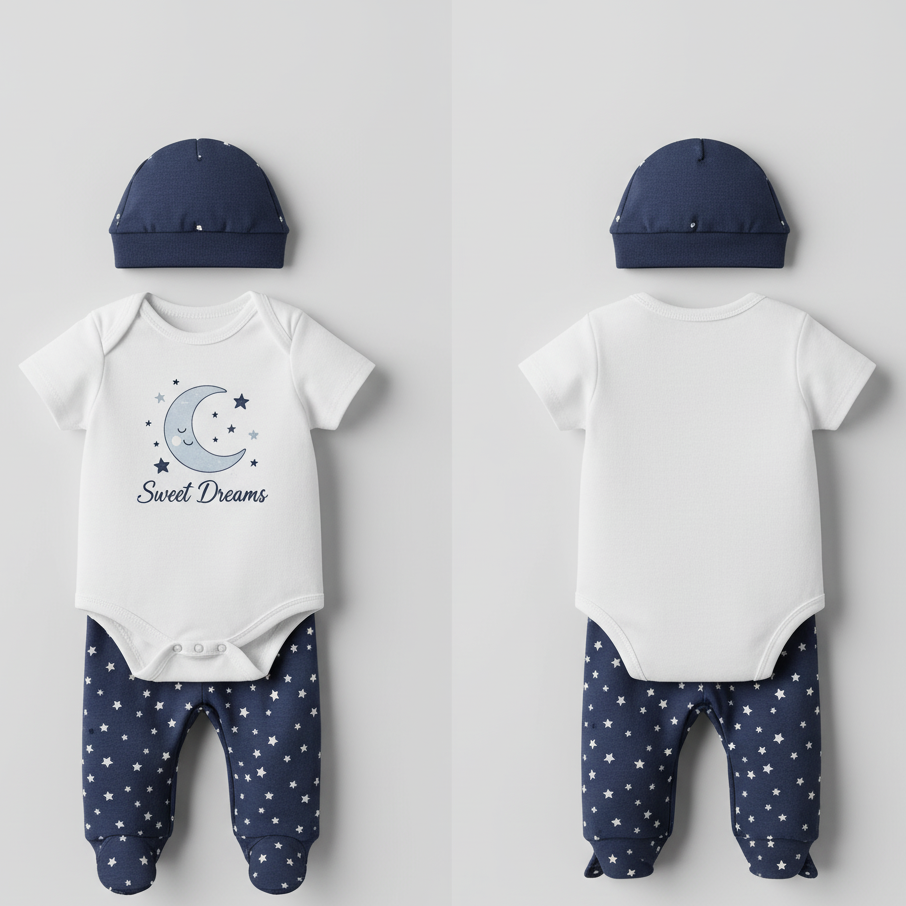 "Sweet Dreams" Celestial Stars 3-Piece Baby Direct Club™ Outfit Set