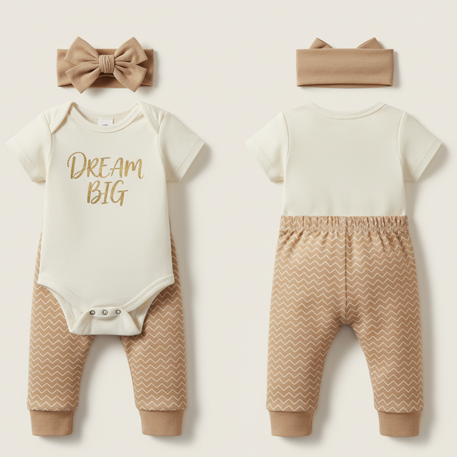 "Dream Big" 3-Piece Boho Chic Baby Direct Club ™ Outfit Set